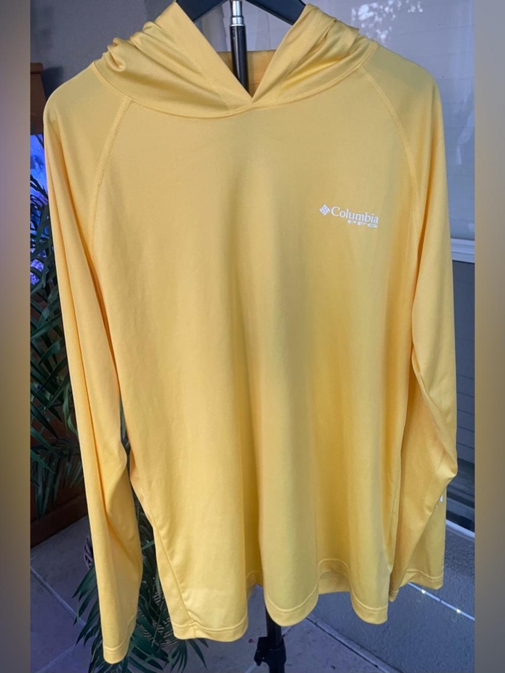 Columbia Sunburst Yellow Performance Hooded Long Sleeve